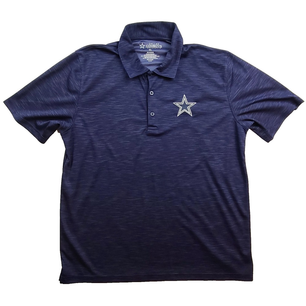 Dallas Cowboys Authentic Men’s XL Polo Shirt Navy Blue NFL Star Logo Heathered